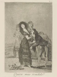 Wie is meer overwonnen?, pl. 27 uit de serie Los caprichos