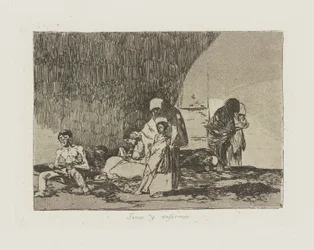 Sanos y enfermos, pl. 57 uit de serie Los desastres de la guerra