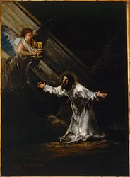 Christus op de Olijfberg ... (olieverf op paneel)