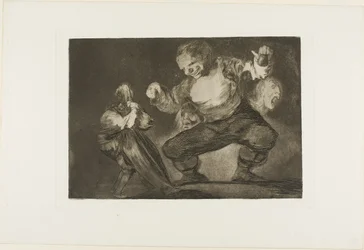 Dansende reus, uit Disparates, gepubliceerd als plaat 4 in Los Proverbios