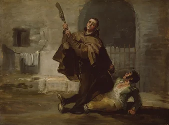 Broeder Pedro knuppelt El Maragato met de kolf van het geweer