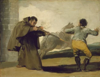 Broeder Pedro schiet El Maragato terwijl zijn paard wegrent, ca. 1806