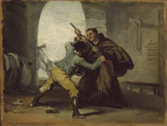 Broeder Pedro ontworstelt het geweer van El Maragato, ca. 1806