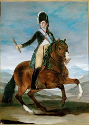 Koning Ferdinand VII, ruitersportret ... (schilderij op doek)