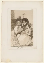 La Filiacion, plaat uit "Los Caprichos", 1799