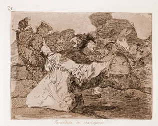 De rampen van de oorlog: Farandole van charlatans (ets uit voorbereidende tekening)