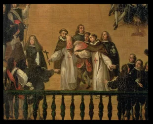 Auto de fe op de Plaza Mayor in Madrid, detail