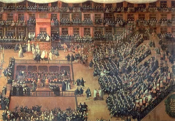Auto de Fe op de Plaza Mayor, Madrid, 30 juni 1680 (detail)