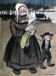 De Hongersnood in Bretagne, illustratie uit een speciale editie van 