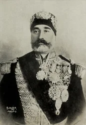 Portret van Mohammed , El , Hadj , Bey van Tunis (foto)