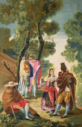 Een Maja en de gemaskerde mannen, ca. 1777