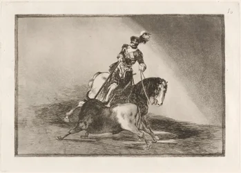 Carlos V. die een Stier Speert in de Ring van Valladolid
