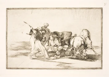 De Moren die zich in Spanje vestigden en het bijgeloof van de Koran opgaven, maakten zich deze kunst eigen om op de vlakte een stier te jagen en te doorboren