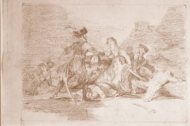 De rampen van de oorlog: Het is al te laat (voorbereidende tekening)