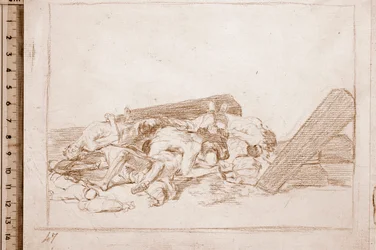 De rampen van de oorlog: Bof van de doden (voorbereidende tekening)