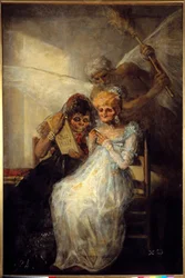 De tijd of de oude vrouwen. Schilderij van Francisco de Goya (1746-1828), 1808. Olieverf, 1,81 x 1,25 m. Rijsel, Museum voor Schone Kunsten