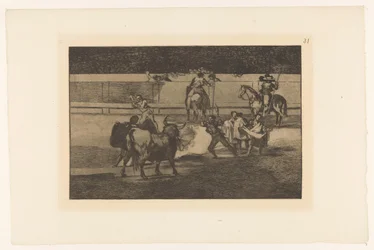 Torero met brandende banderillas