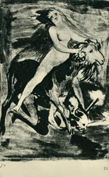 Heks rijdend op een geit, eind 18e-begin 19e eeuw, 1943