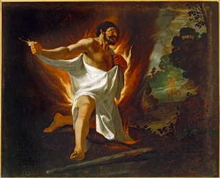Hercules verschroeid door het hemd van de centaur Nessus ... (olieverf op doek)