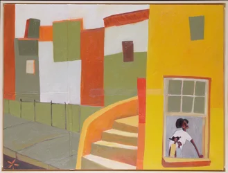 Brownstone Blues, 2000 (gemengde techniek op doek)