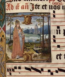 God omringd door vogels en dieren, Antifoon voor Septuagesima (3e zondag voor de vasten), ca. 1490-1500