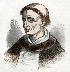 Portret van Sint Dominica van Guzman (1170-1221), oprichter van de Dominicaanse Orde Tekening uit 