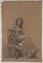 Portret van een zittende vrouw