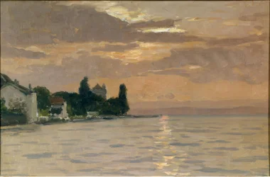 Het meer en de Jura vanaf de Savoyaardse oever