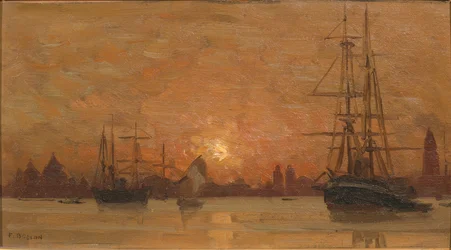 Venetië, zonsondergang achter San Marco