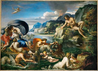 Acis et Galatee se derobant au regard de Polypheme Acis en Galatea verstoppen zich voor Polyphemus ...
