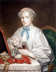 Ets van het schilderij op doek door François Boucher (1703-1770).