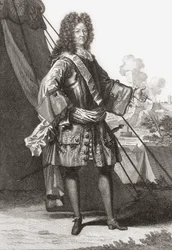 Lodewijk XIV, koning van Frankrijk en Navarra. (prent)