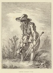 Boer die het water oversteekt