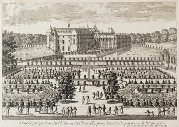 Uitzicht op het Kasteel van Chantilly vanuit de Orangerie
