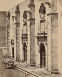 Plaats van gevangenschap voor keizer Maximiliaan van Mexico en soldaten, 1867