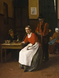Interieur van een herberg