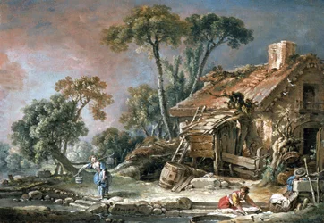 Landschap met boerderij
