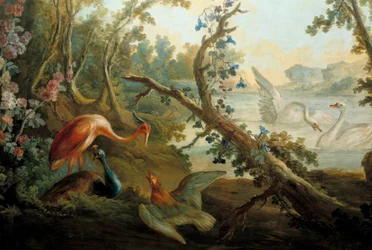 Zwanen en pauwen. Schilderij van François Boucher (1703-1770), 18e eeuw, Parijs, Musée Carnavalet