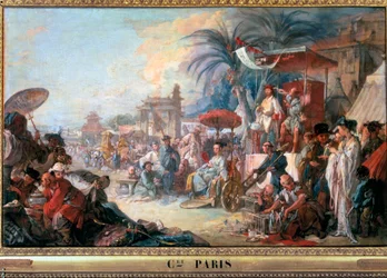 De Chinese kermis, schilderij door Francois Boucher (1703-1770) 1740 Besançon, Museum voor Schone Kunsten