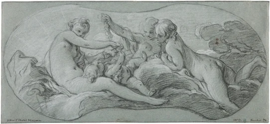 De drie Gratiën spelen met Cupido