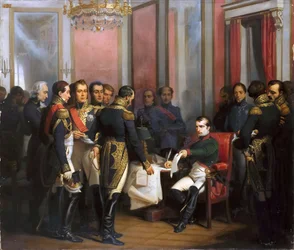 De troonsafstand van Napoleon in Fontainebleau op 11 april 1814