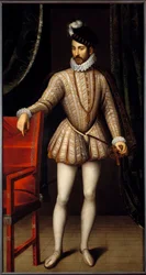 Portret ten voeten uit van Karel IX (1550 - 1574) koning van Frankrijk