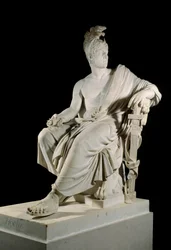 Portret van Lazare Louis Hoche, Franse generaal van de Revolutie. Beeldhouwwerk door Francois Dominique Aime Milhomme