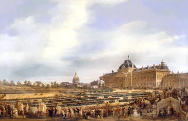 Louis Philippe reikt op 29 augustus in Parijs vlaggen uit aan de Nationale Garde