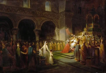 De Zalving van Pepijn de Korte in Saint-Denis, 28 juli 754