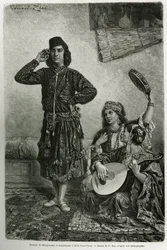 Mesopotamische danseres en muzikanten, in Saint Jean d