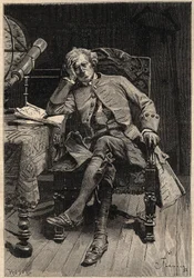 Guy Mannering - 19e eeuw illustratie voor de roman 