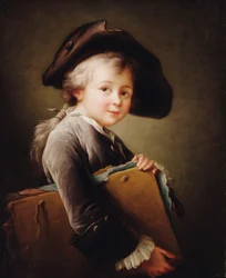 Een jonge jongen met een portfolio, 1760