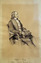 Portret van Alfred de Vigny (1797 - 1863), Franse schrijver, toneelschrijver en dichter