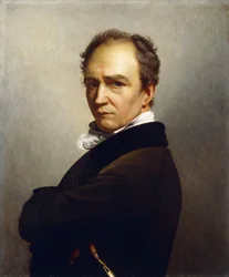 Zelfportret van de kunstenaar, halffiguur, met een donkerbruin jasje en een zwarte fluwelen kraag